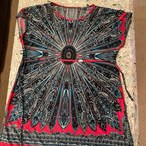 Pink & Blue Beach Cover Up - Picture 2 of 3